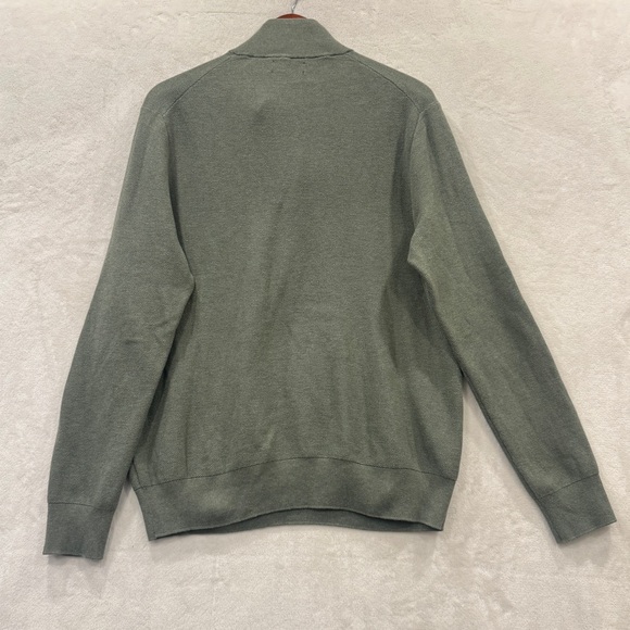 Ralph Lauren Light Olive Quarter Zip-Up Sweater Size L - Picture 3 of 5